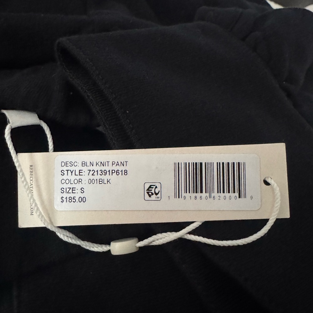 Rebecca Taylor Black Joggers Small NWT Cotton Sweatpants Lounge Designer $185 - Picture 5 of 6